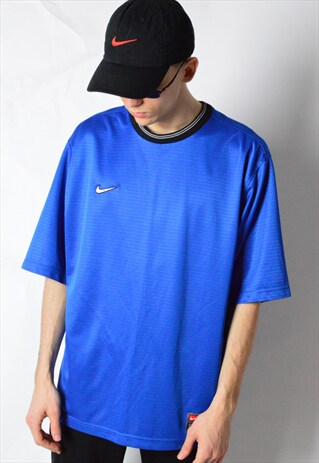 VINTAGE 90S BLUE NIKE SPORTS T-SHIRT