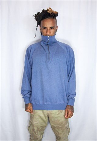 CHAMPION ZIP EMBROIDED SWEATSHIRT