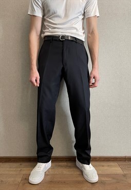 VERSACE CLASSIC wool dark blue regular fit trousers pants