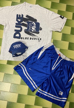 DUKE Blue Devils Vintage Tee Just Do It Nike Hat & Shorts