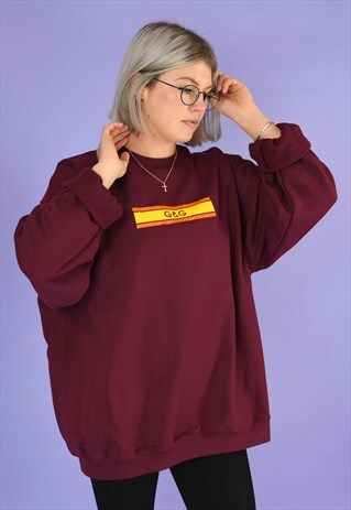 G&G UNISEX BURGUNDY CHUNKY LINO SWEAT