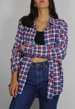 Vintage Ralph Lauren Chaps Flannel Check Oversized Shirt Top