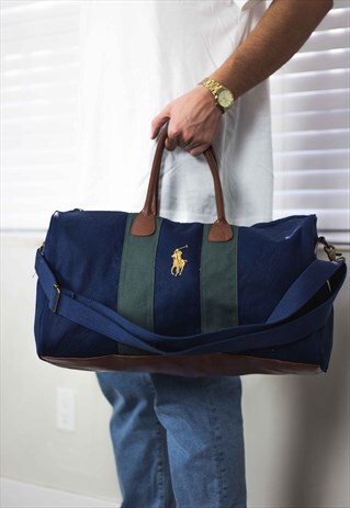 VINTAGE POLO RALPH LAUREN DUFFLE BAG LOGO 90S X 21.3
