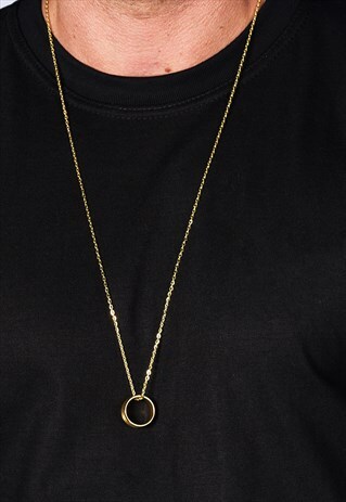 54 FLORAL RINGER 30" PENDANT NECKLACE CHAIN - GOLD