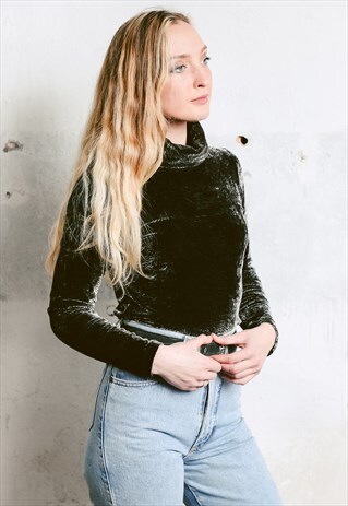 VINTAGE 90S VELVET TURTLENECK TOP
