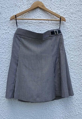 VINTAGE 90S CLUELESS MINI SKIRT GREY PLEATED WITH SIDE BELT