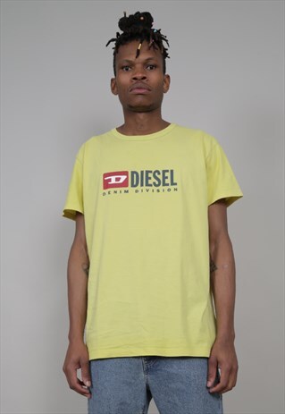 VINTAGE 90'S DIESEL OVERSIZED YELLOW T-SHIRT