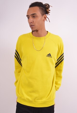 VINTAGE ADIDAS SWEATSHIRT JUMPER YELLOW