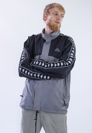 RARE VINTAGE MENS KAPPA WINDBREAKER LOGO HOODED JACKET