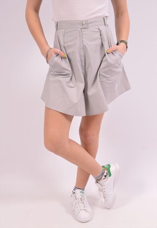 PUMA WOMENS VINTAGE SHORTS W30 GREY 90S