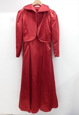 Vintage Annette Beames Dress & Jacket Co-ord Red