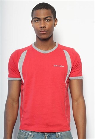 VINTAGE CHAMPION LOGO T-SHIRT RED