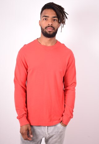 SERGIO TACCHINI MENS VINTAGE TOP LONG SLEEVE MEDIUM RED 90S