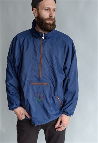 VINTAGE 80S BLUE WINDBREAKED JACKET