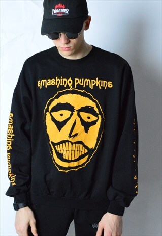 VINTAGE 90S BLACK SMASHING PUMPKINS BAND SWEATSHIRT