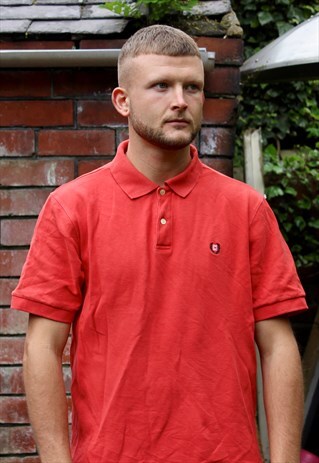 VINTAGE ORANGE CHAPS POLO SHIRT MEDIUM
