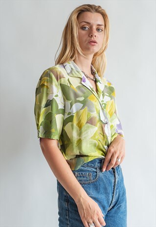 VINTAGE 80S MULTICOLOR FESTIVAL PATTERN SHIRT