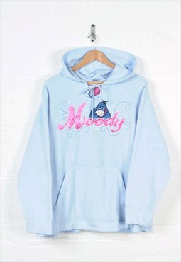 Vintage Eeyore Fleece Hoodie Blue Ladies XL