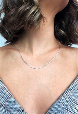 Women's 20" Essential Curb Necklace Chain - Silver