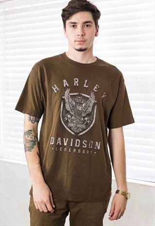 VINTAGE HARLEY-DAVIDSON LEGENDARY T-SHIRT LOGO 90S L 8.7