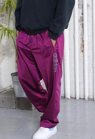 VINTAGE ADIDAS LOGO TRACK BOTTOMS PURPLE