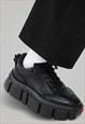 GOTH SNEAKERS EDGY RAVER TRAINERS GOING OUT SHOES IN BLACK