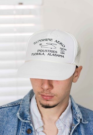 VINTAGE SUNSHINE AERO TRUCKER CAP LOGO 90S ONE SIZE 2.2