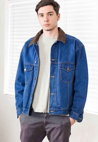 VINTAGE MARLBORO DENIM JACKET LOGO 90S M 39