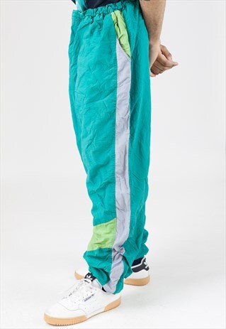 VINTAGE 90S GREEN SHELL TRACKSUIT BOTTOMS