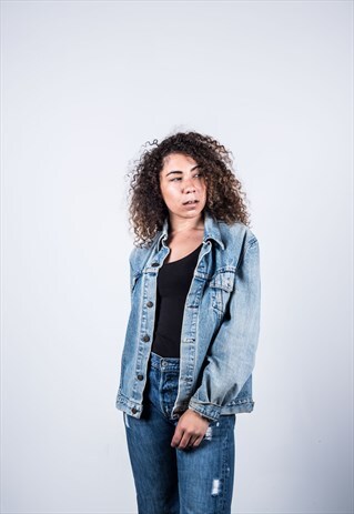 LEVI'S VINTAGE 1980S BLUE RIPPED DENIM JACKET
