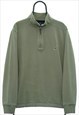 Vintage Nautica Green Quarter Zip Sweatshirt Mens