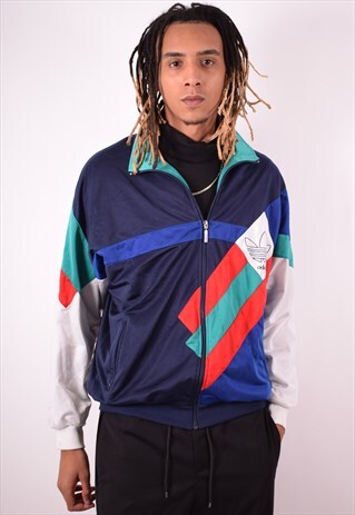 ADIDAS MENS VINTAGE TRACKSUIT TOP JACKET XL MULTI 90S