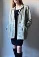 VINTAGE 80S CREAM GREY LEATHER JACKET SIZE LARGE