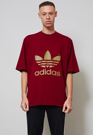 LOGO ADIDAS MAROON VINTAGE T-SHIRT