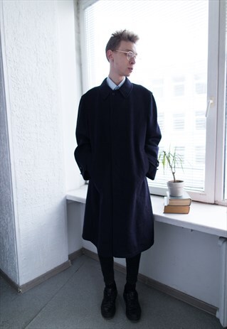 VINTAGE 70'S NAVY WOOL COAT