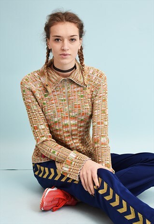 Y2K JAZZY TEEN RIBBED KNIT CARDIGAN TOP