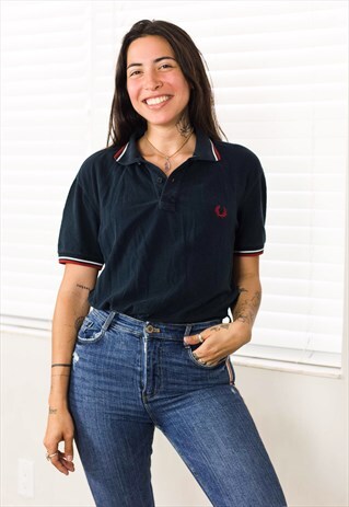 VINTAGE FRED PERRY SHIRT LOGO 90S X 6.7