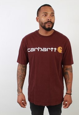 "Men's Vintage Carhartt burgundy print t-shirt