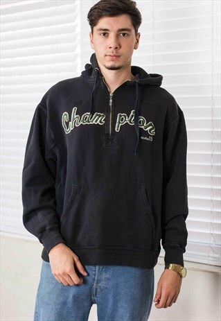 VINTAGE CHAMPION HOODIE SWEATSHIRT LOGO 90S L 24.6