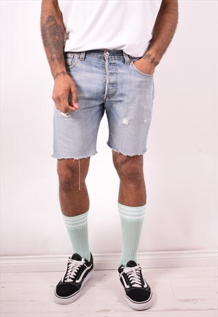 LEVI'S 501 MENS VINTAGE DENIM SHORTS W30 BLUE 90S