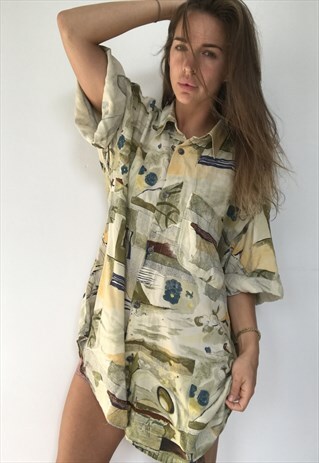 PATTERNED OVERSIZED RETRO VINTAGE UNISEX FESTIVAL SHIRT