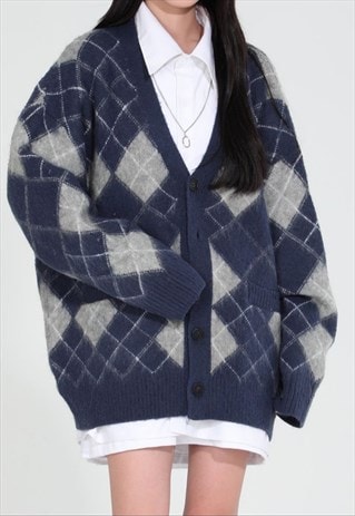 Women's diamond knitted cardigan A VOL.1