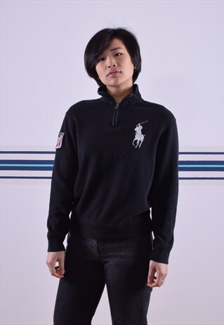 BLACK RALPH LAUREN 1/4 ZIPPED JUMPER