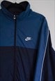 VINTAGE NIKE NAVY & BLUE COLOUR BLOCK FULL ZIP JACKET