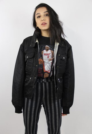 VINTAGE ICEBERG BLACK SATIN 90'S JACKET