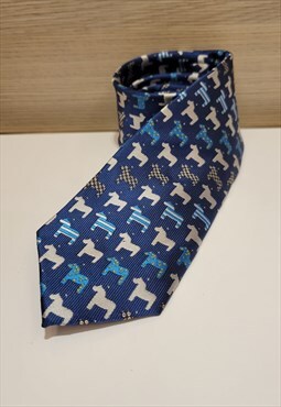 Horse Pattern Ties in Blue color