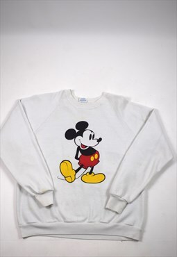 Vintage 90s Disney White Mickey Mouse Sweatshirt