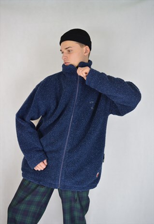 VINTAGE DARK BLUE OVERSIZE FLEECE SWEATSHIRT