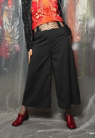 MIDNIGHT GRAY GOTH PREP CULOTTES