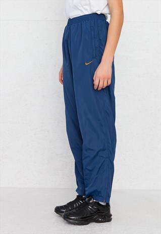 VINTAGE RETRO NAVY NIKE TRACK BOTTOMS JOGGERS